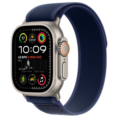 Apple Watch Ultra 2 GPS + Cellular 49mm Natural Titanium Case With Blue Trail Loop M/L - SuperSaverAU - view 1