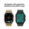 Apple Watch Ultra 2 GPS + Cellular 49mm Black Titanium Case With Dark Green Alpine Loop Small - SuperSaverAU - view 6
