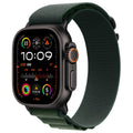 Apple Watch Ultra 2 GPS + Cellular 49mm Black Titanium Case With Dark Green Alpine Loop Large - SuperSaverAU - view 1