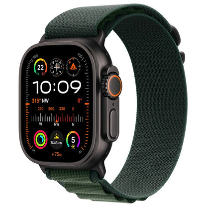Apple Watch Ultra 2 GPS + Cellular 49mm Black Titanium Case With Dark Green Alpine Loop Large