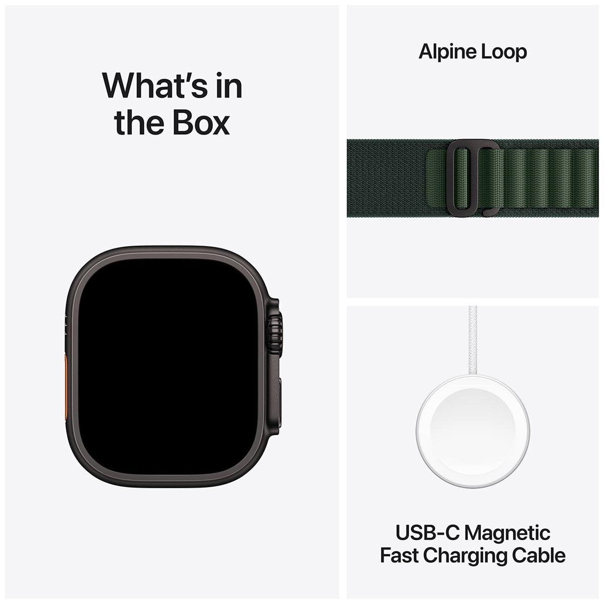 Apple Watch Ultra 2 GPS + Cellular 49mm Black Titanium Case With Dark Green Alpine Loop Large