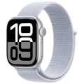 Apple Watch Series 10 GPS 46mm Silver Aluminium Case with Blue Cloud Sport Loop - SuperSaverAU - view 1