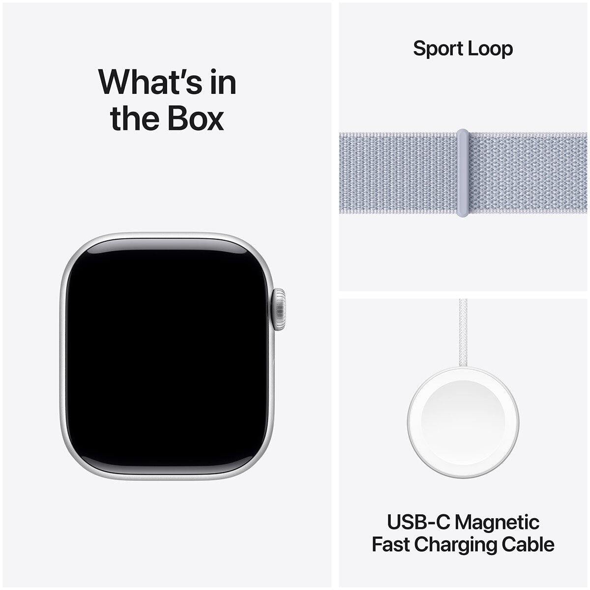 Apple Watch Series 10 GPS 46mm Silver Aluminium Case with Blue Cloud Sport Loop - SuperSaverAU - view 9
