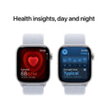 Apple Watch Series 10 GPS 46mm Silver Aluminium Case with Blue Cloud Sport Loop - SuperSaverAU - view 5