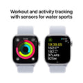 Apple Watch Series 10 GPS 46mm Silver Aluminium Case with Blue Cloud Sport Loop - SuperSaverAU - view 4