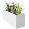 Greenlife Rectangular Metal Designer Planter Box 900 x 340 x 400mm Vibrant White - SuperSaverAU - view 1