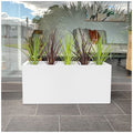 Greenlife Rectangular Metal Designer Planter Box 900 x 340 x 400mm Vibrant White - SuperSaverAU - view 3