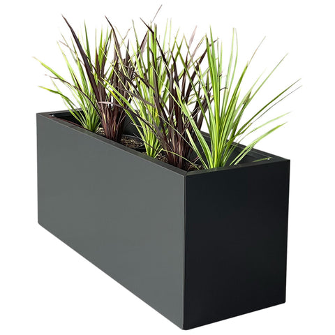 Greenlife Charcoal Designer Planter Box 900 x 340 x 400mm, Galvanised Steel, 122L - SuperSaverAU - view 1