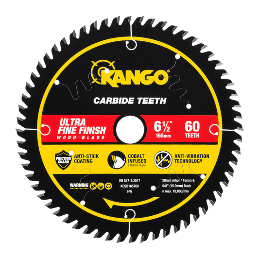 Kango 165mm 60T Wood Circular Saw Blade - Clean Cuts - Durable Design