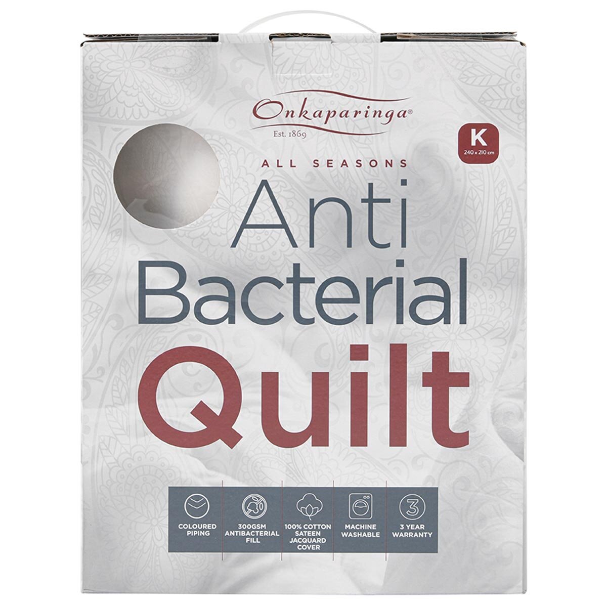 Onkaparinga All Season Anti Bacterial Quilt King - SuperSaverAU - view 3