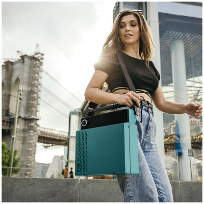 Victrola Revolution Go Turntable Blue - Portable Bluetooth, 3 Speed, 12 Hour Playtime