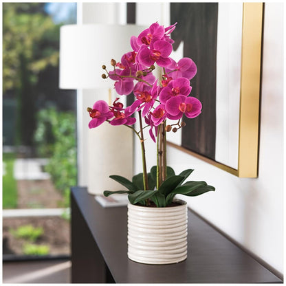 CG Hunter Faux Orchid With Ribbed Pot Pink