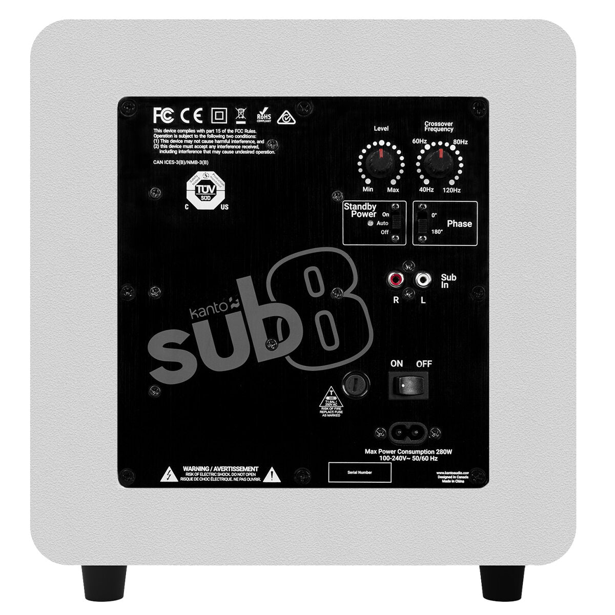 Kanto SUB8 300W 8 Inch Sealed Powered Subwoofer Matte White KO-SUB8VMW-I - SuperSaverAU - view 4