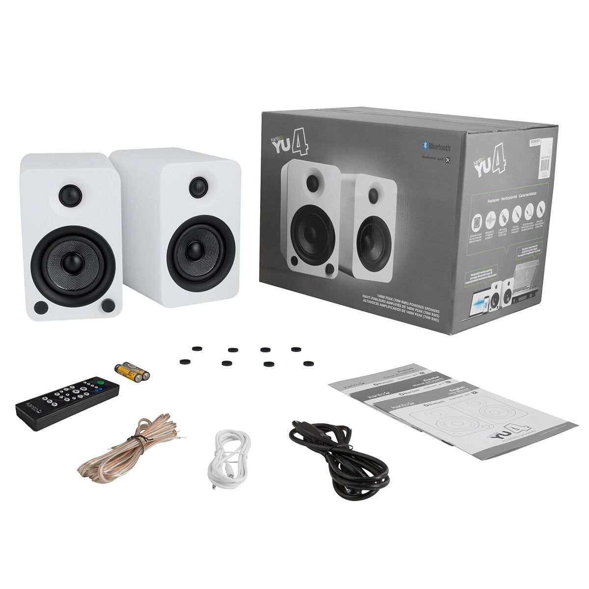 Kanto YU4 140W Powered Bookshelf Speakers Matte White KO-YU4MW-I - SuperSaverAU - view 4