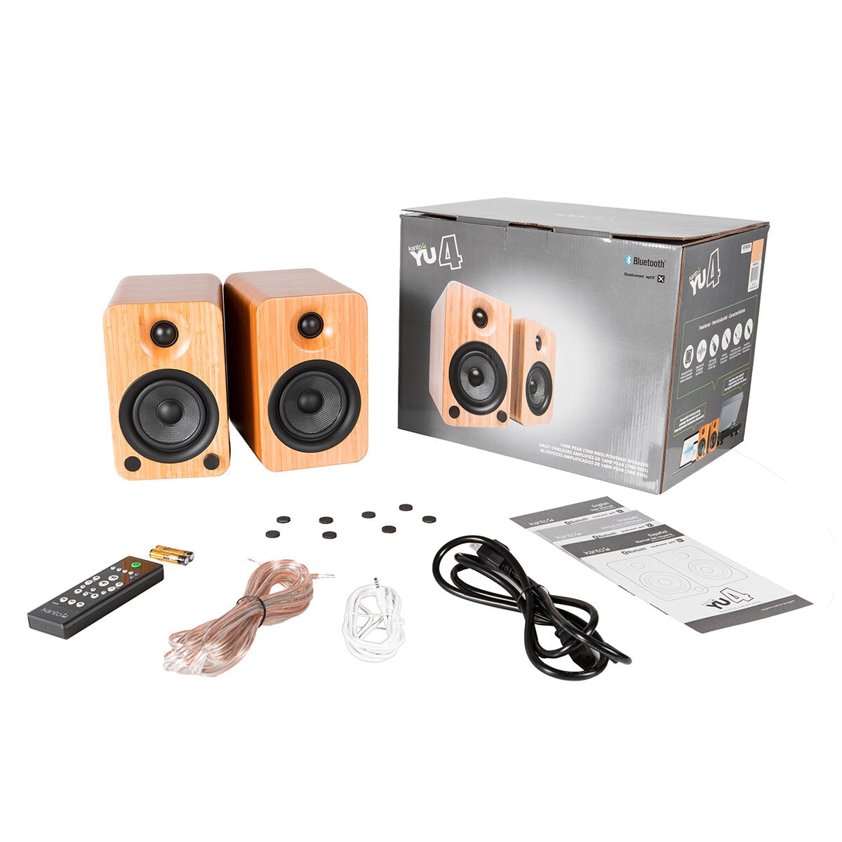 Kanto YU4 140W Powered Bookshelf Speakers Bamboo KO-YU4BAMBOO-I - SuperSaverAU - view 4