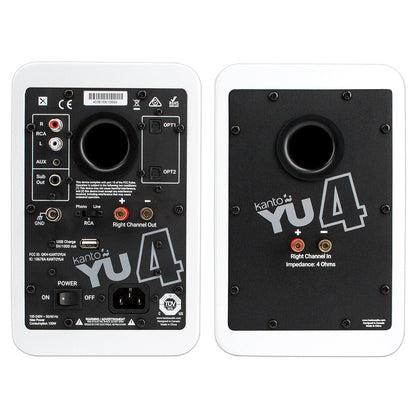 Kanto YU4 140W Powered Bookshelf Speakers Matte White KO-YU4MW-I