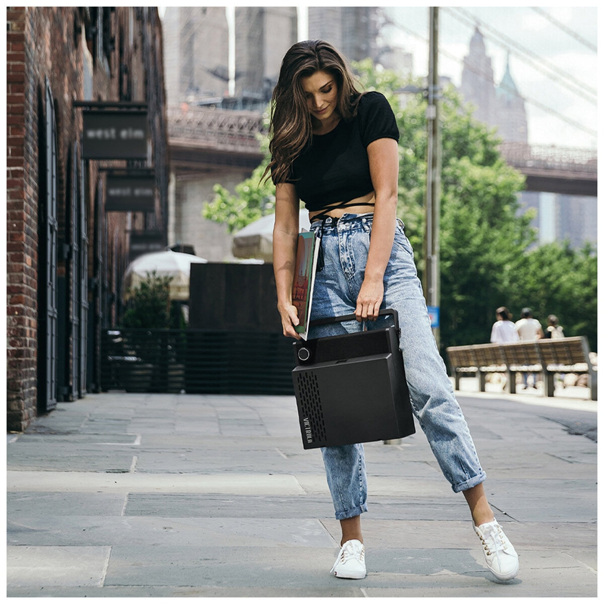 Victrola Revolution Go Turntable Black - Portable, Bluetooth, 12 Hour Playback, 3 Speed