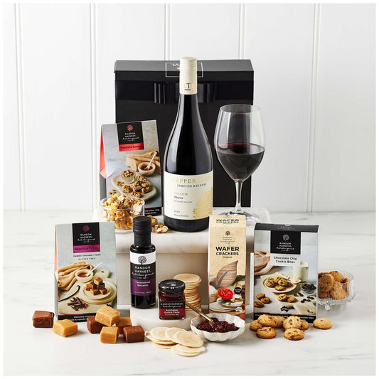 Random Harvest Red Wine With Nibbles Gift Hamper