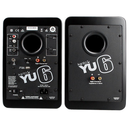 Kanto YU6 200W Powered Bookshelf Speakers Matte Black KO-YU6MB-I