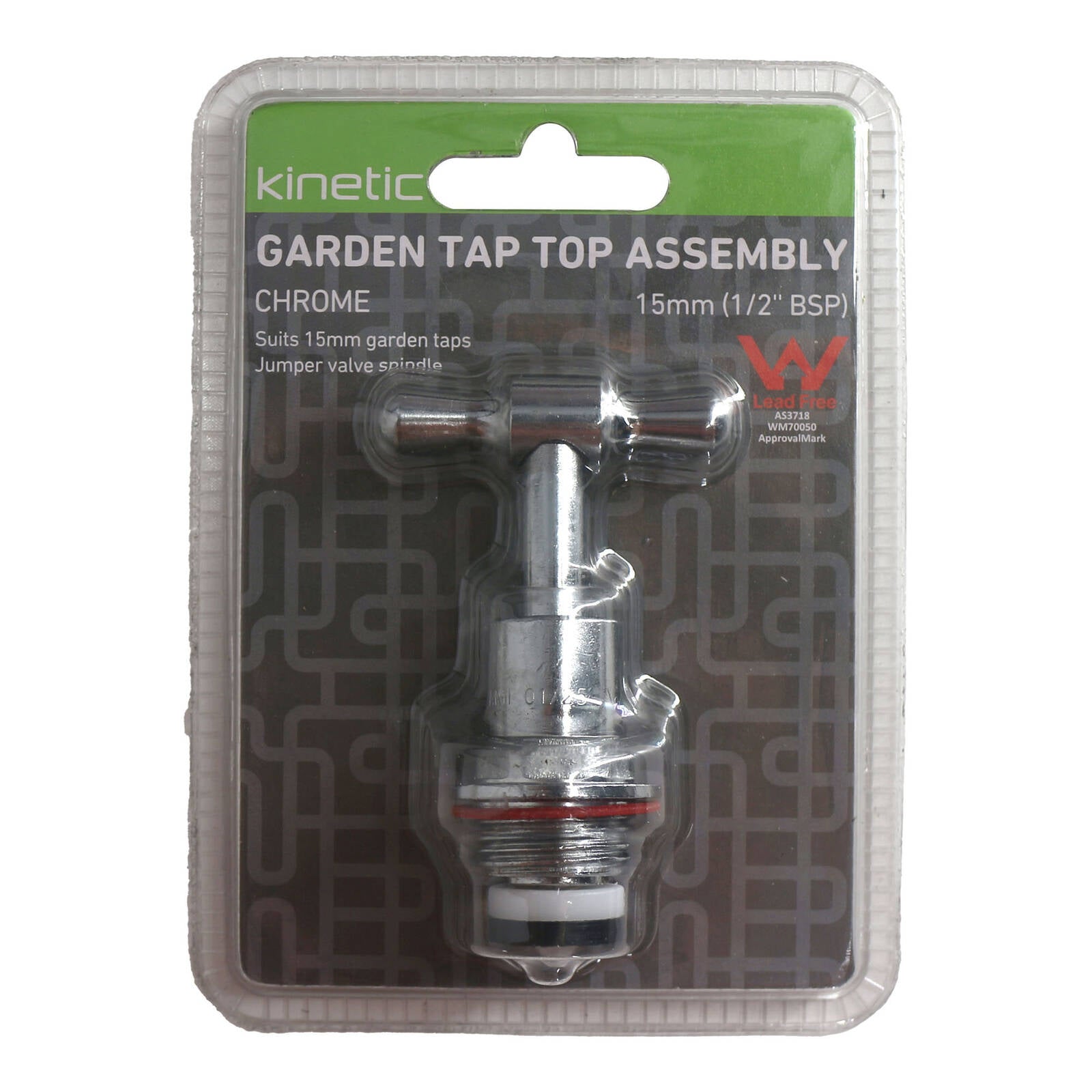Kinetic 15mm Chrome Plated Lead Free Brass Garden Tap Top Assembly
