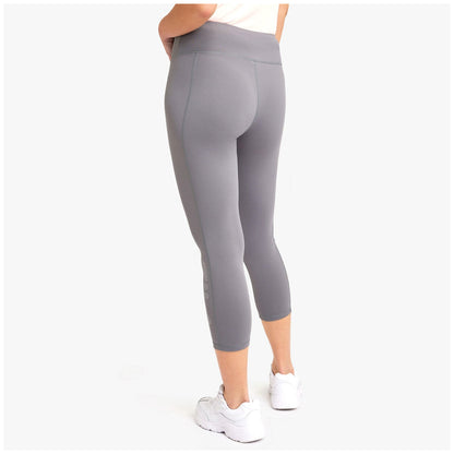 Fila Women's Tory Grey 3/4 Tights with Wide Waistband, Polyester & Elastane Large