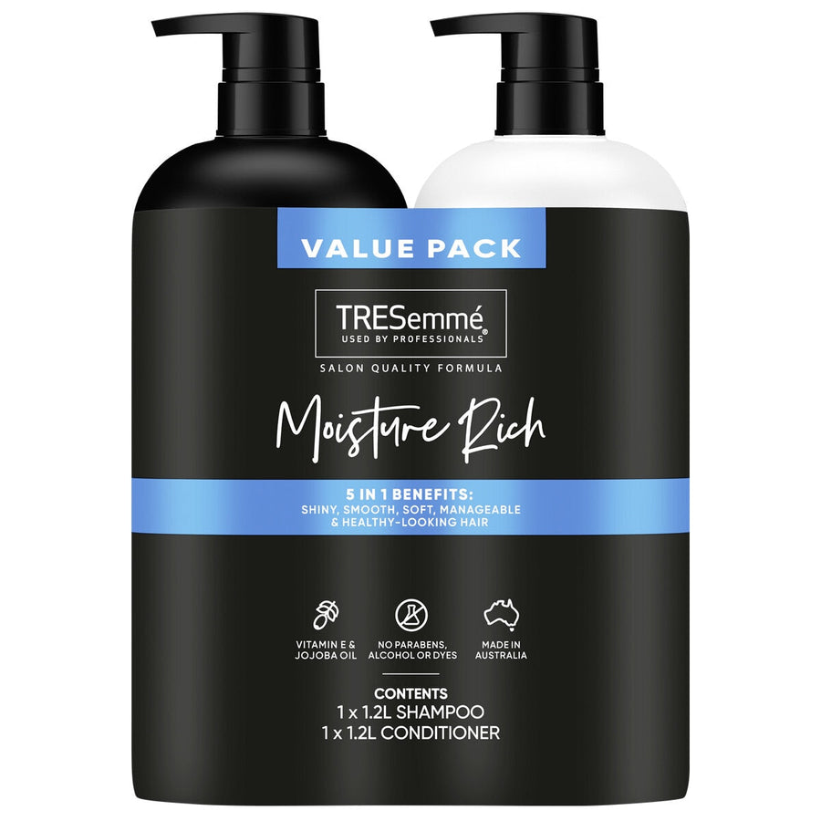 TRESemmé Moisture Rich Shampoo And Conditioner 2 x 1.2L - SuperSaverAU - view 1