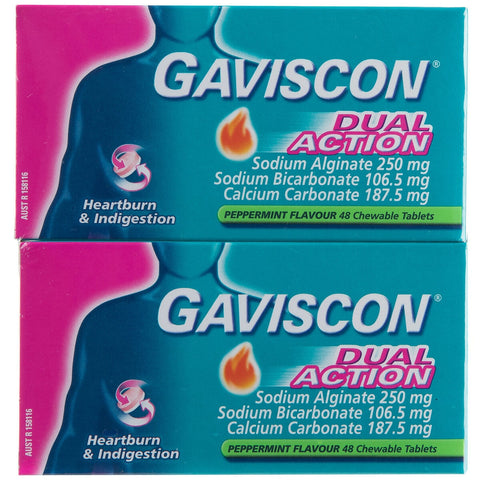 Gaviscon Dual Action Chewable Tablets 2 x 48 Count - SuperSaverAU - view 2