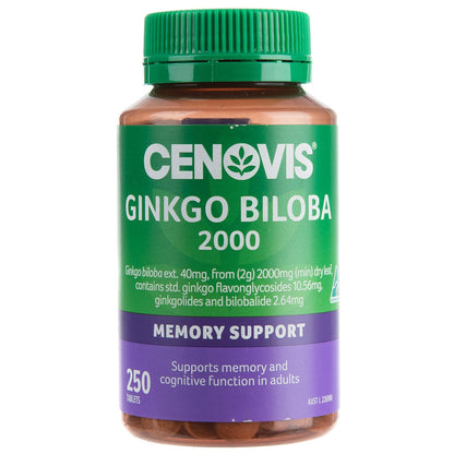 Cenovis Ginkgo Biloba 2000 250 Tablets
