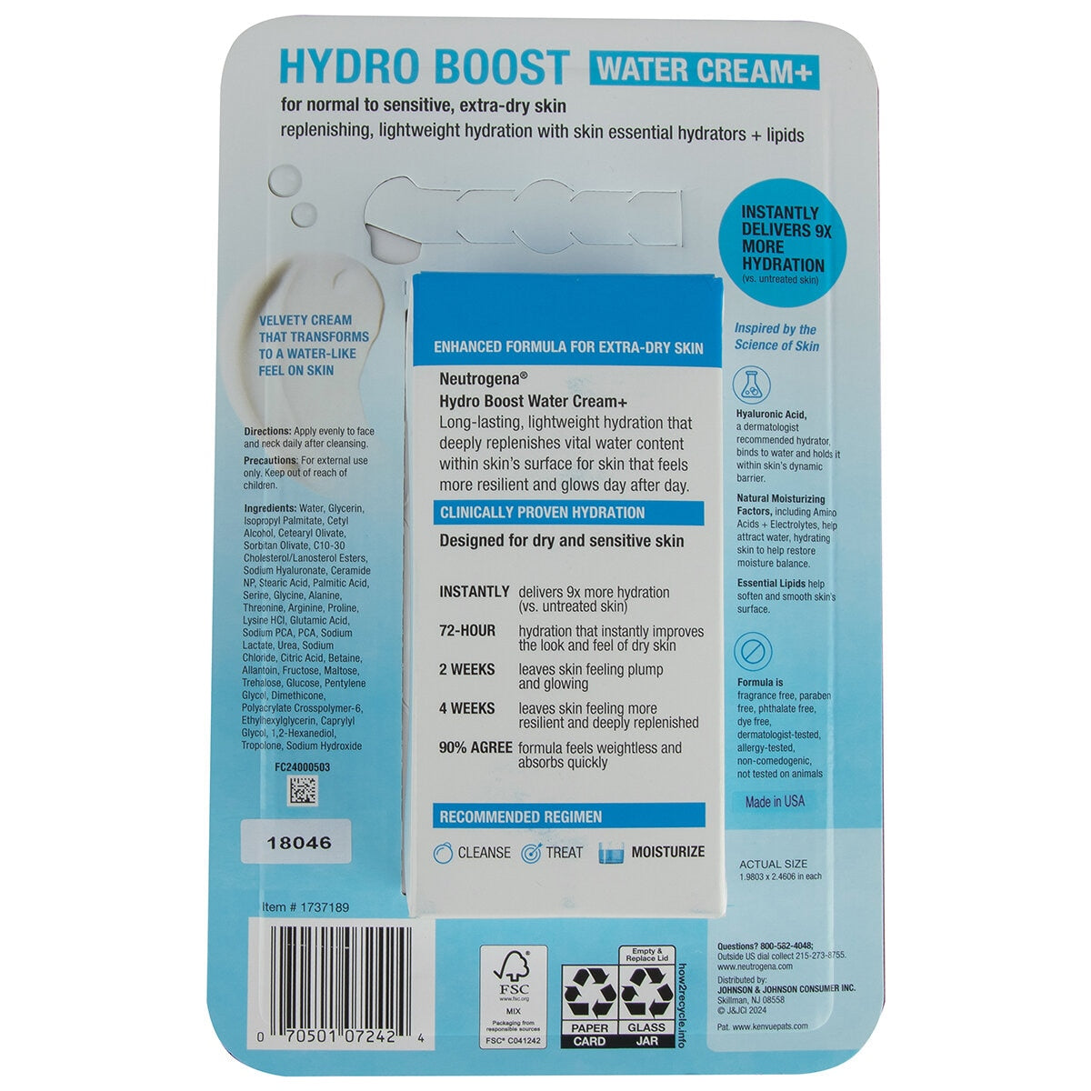 Neutrogena Hydro Boost Water Cream+ 2 x 50g