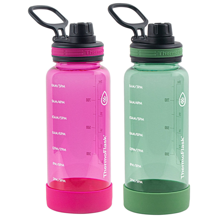 Thermoflask Motivational Drink Bottle 946ml 2 Pack Pink And Green - SuperSaverAU - view 1