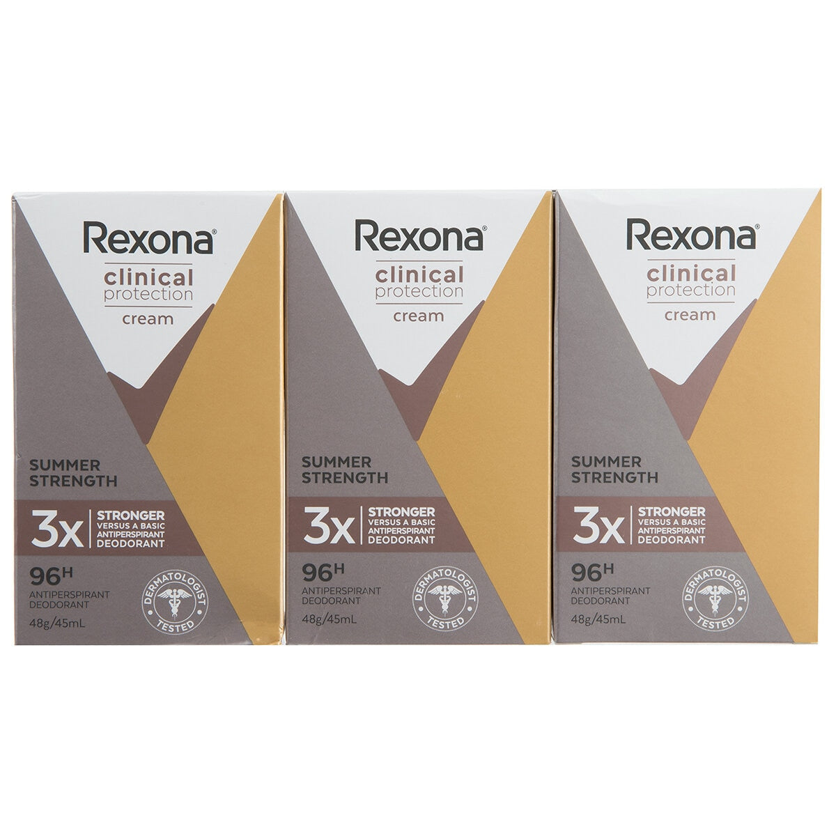Rexona Women Clinical Protection Antiperspirant Cream Summer Strength 3x 45ml - SuperSaverAU - view 1
