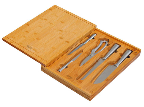 Abey chopping board with knife set - natural wood finish - sink accessory - CBS420A