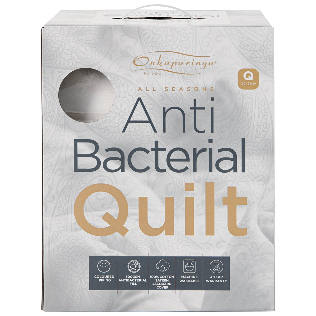 Onkaparinga All Season Anti Bacterial Quilt Queen - SuperSaverAU - view 3
