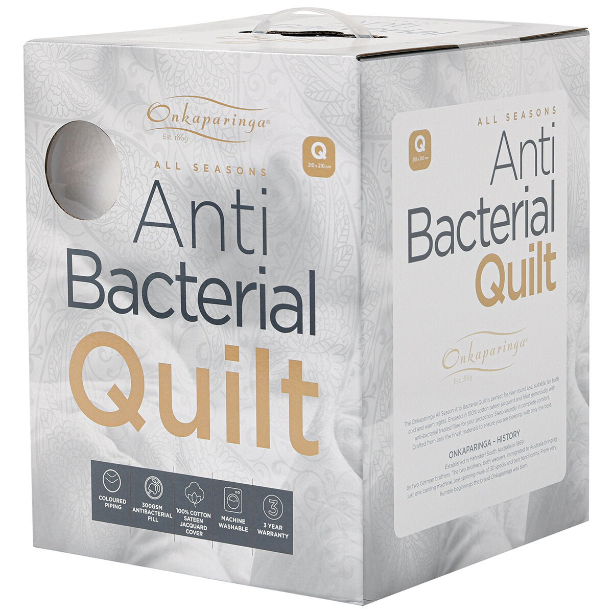 Onkaparinga All Season Anti Bacterial Quilt Queen - SuperSaverAU - view 4