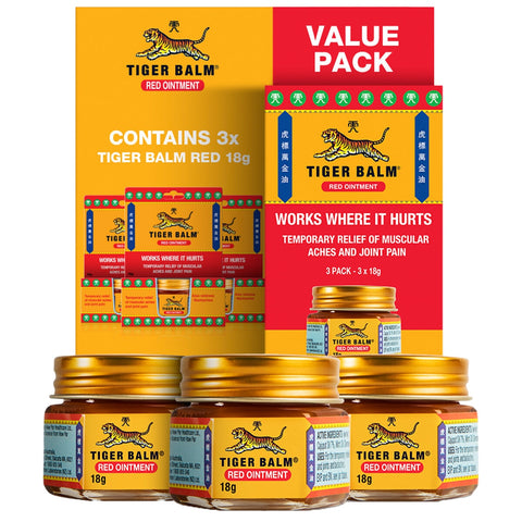 Tiger Balm Red Ointment 3 x 18g - SuperSaverAU - view 1