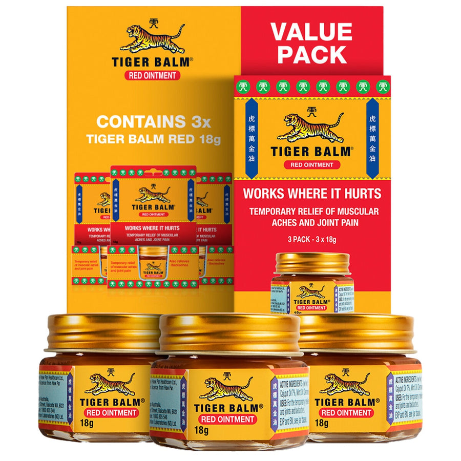 Tiger Balm Red Ointment 3 x 18g - SuperSaverAU - view 1