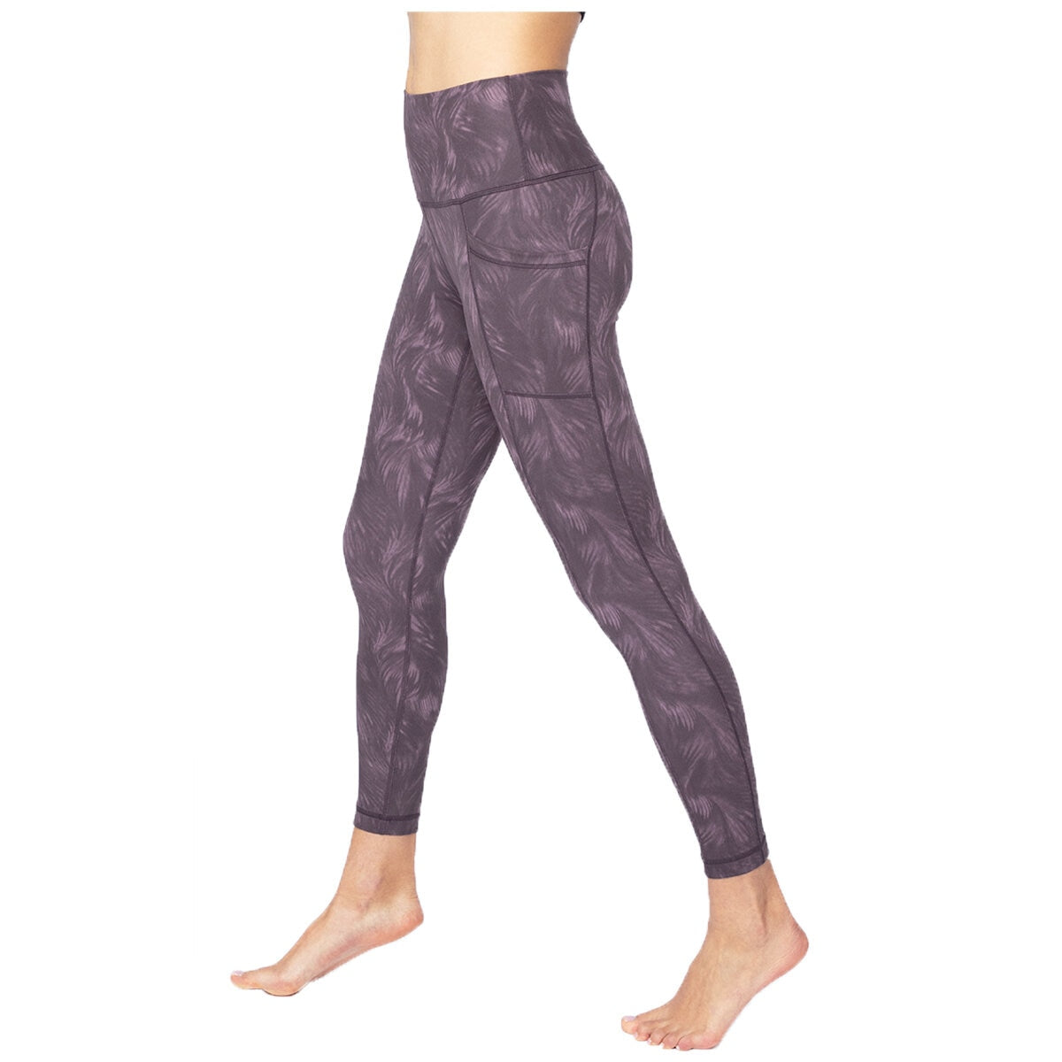 90 Degree Feather Palm Tree Ankle Legging Mauve