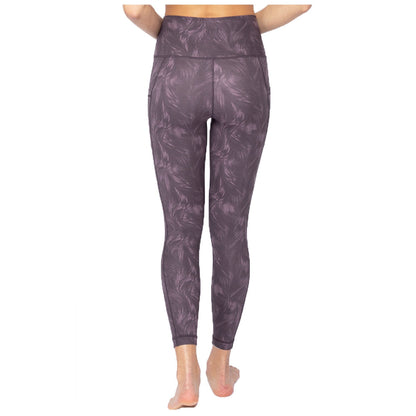 90 Degree Feather Palm Tree Ankle Legging Mauve