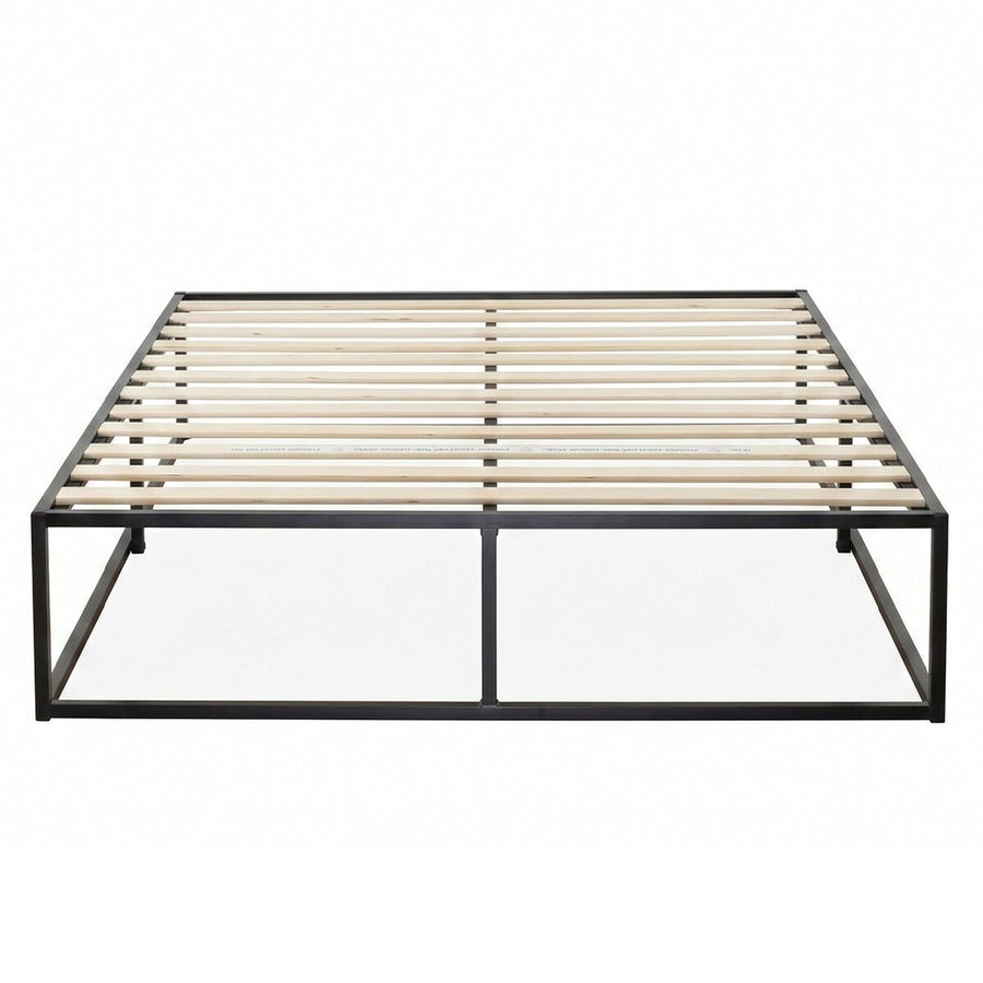 Zinus Joseph Single 25cm Metal Bed Frame in Black - Reinforced Centre Beam, 130kg Capacity - AU-MBBF-10S