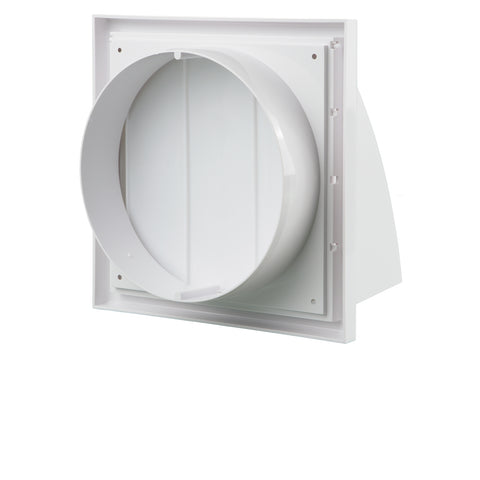 Blauberg 125mm White Weatherproof Exterior Wall Cowl Back Draft Stopper BLABGR125C
