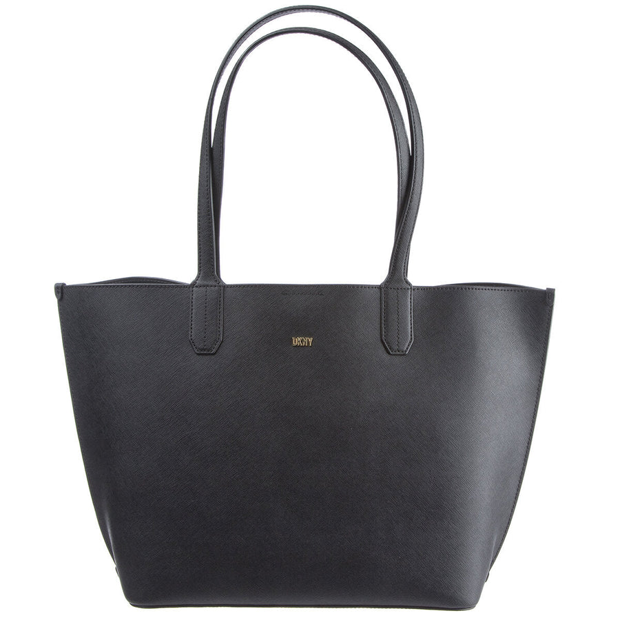 DKNY Brook Solid Tote Bag Black Gold - SuperSaverAU - view 1