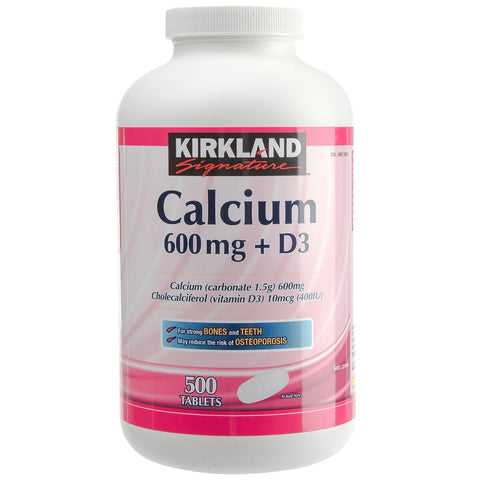 Kirkland Signature Calcium 600mg + D3 500 Tablets - SuperSaverAU - view 1