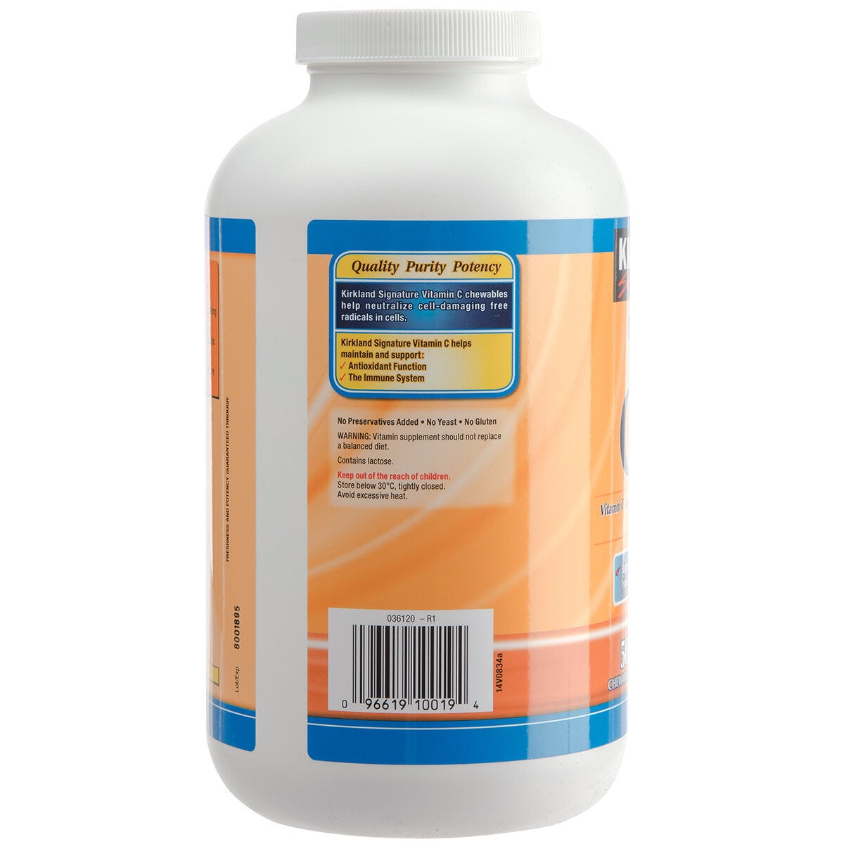 Kirkland Signature Chewable Vitamin C Tablets 500mg 500 Pack Antioxidant — image 3