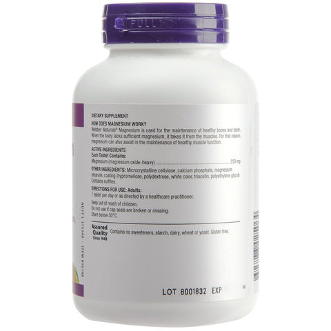 Webber Naturals Magnesium 250mg 150 Tablets - SuperSaverAU - view 2