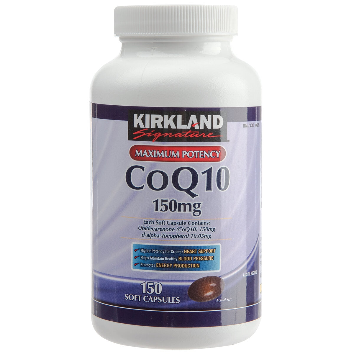 Kirkland Signature CoQ10 150mg 150 Capsules - SuperSaverAU - view 1