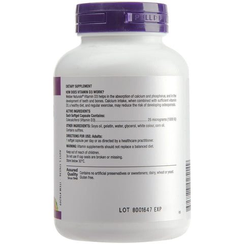 Webber Naturals Vitamin D3 1000IU 250 Capsules - SuperSaverAU - view 2