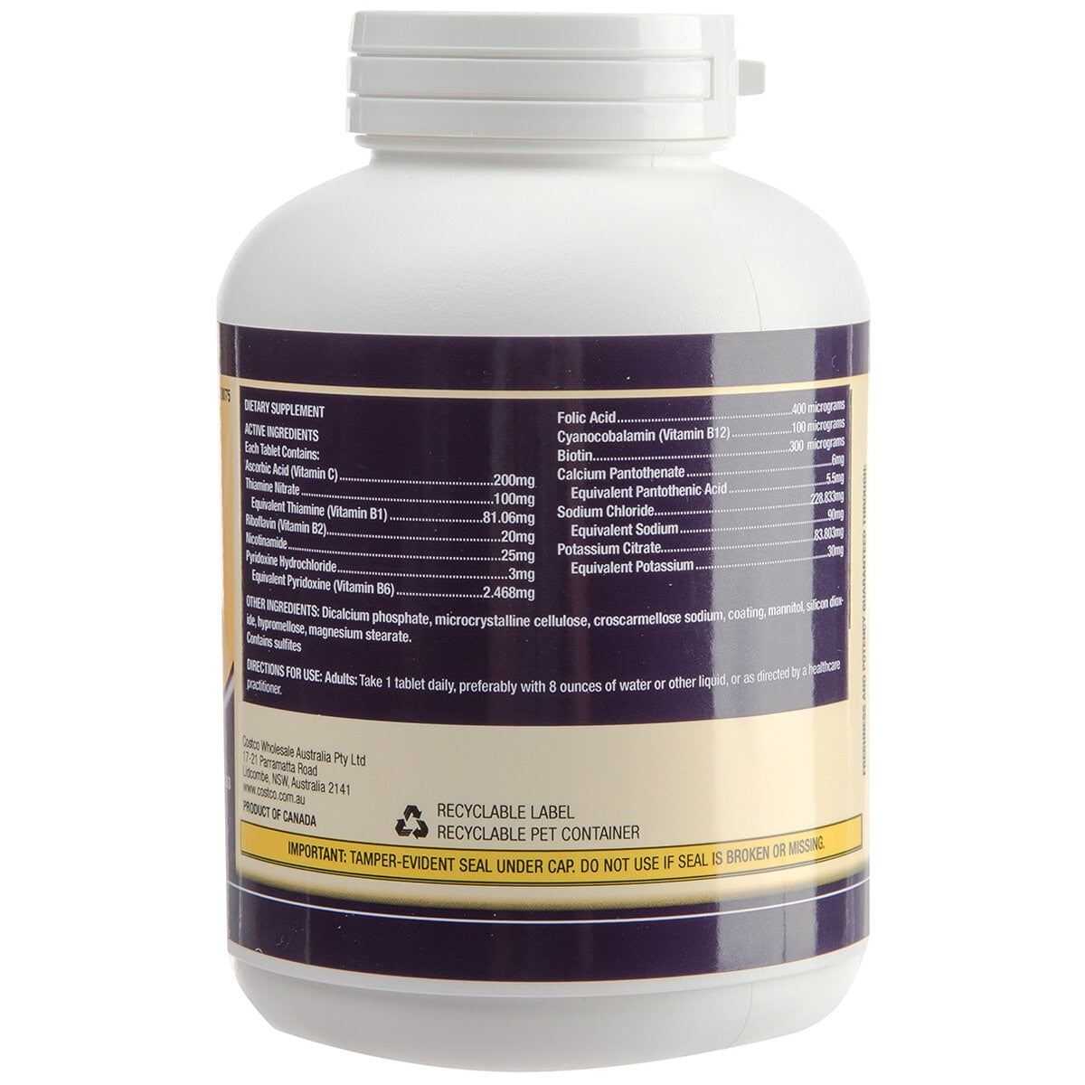 Kirkland Signature Super B-Complex 250 Tablets
