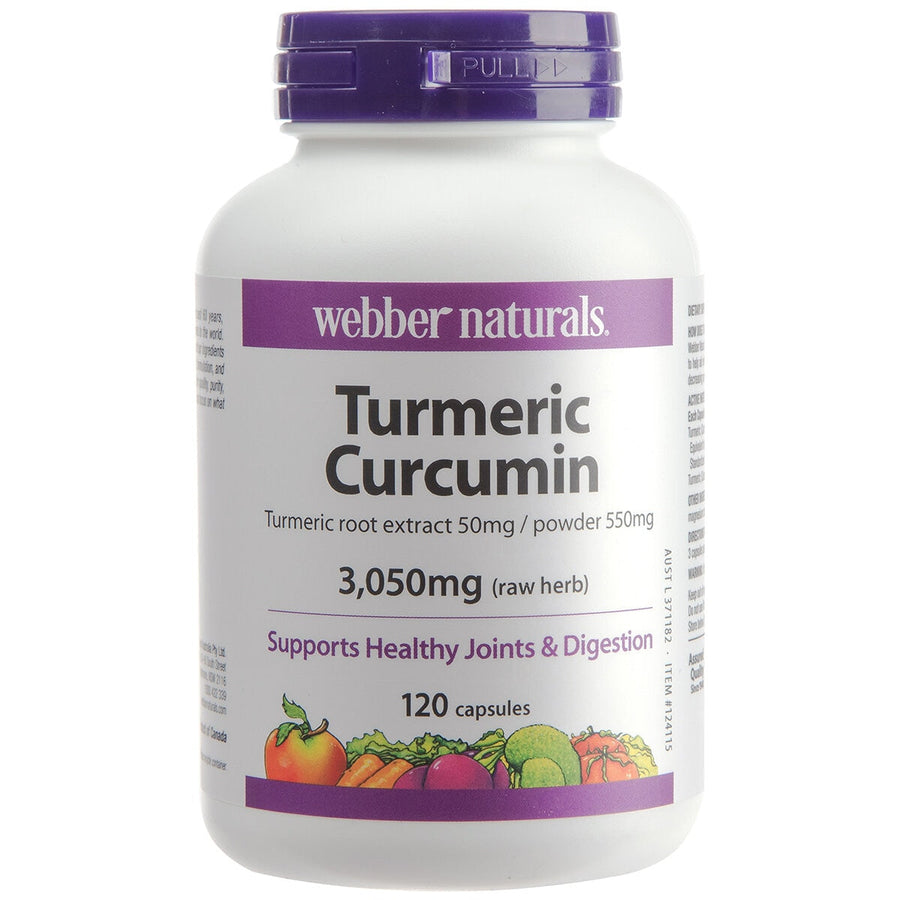 Webber Naturals Turmeric Curcumin 120 Capsules - SuperSaverAU - view 1
