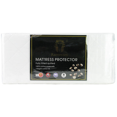 Ramesses Fitted Cotton Single Mattress Protector - SuperSaverAU - view 2