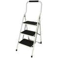 L.T. Williams 3 Step Ladder - White Powder Coated Steel - 150kg Load Capacity - 9756
